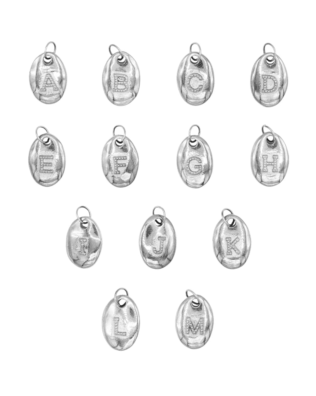 Letter dots charm silver