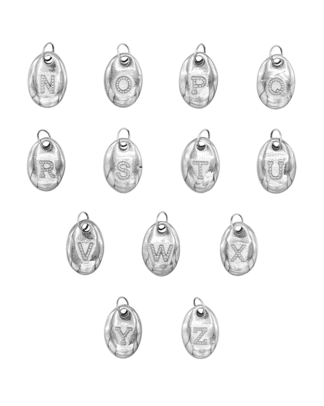 Letter dots charm silver