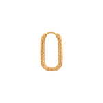 Single Dottie Oval Hoop Gold