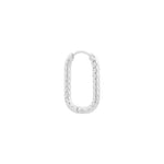 Single Dottie Oval Hoop Silver