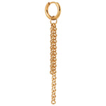 Double long chain hoop gold