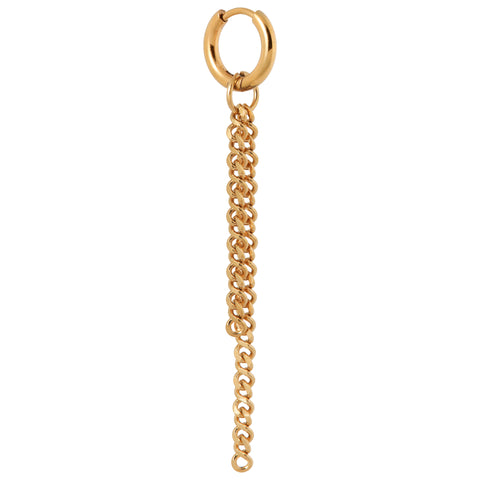 Double long chain hoop gold