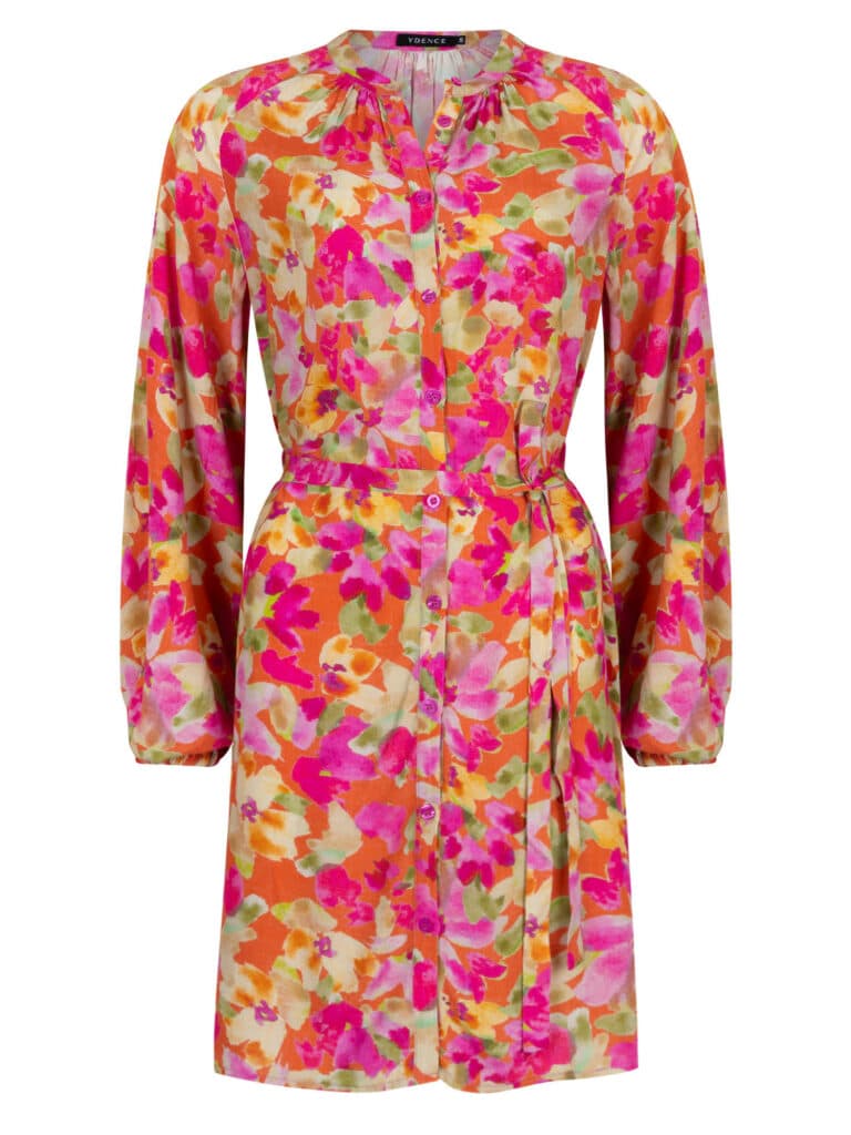 Dress Loa – fuchsia green flower