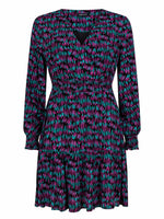 Dress Novali - turquoise/purple print