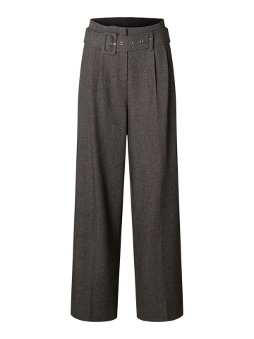 Slfwide Camilla hw pant - black structure