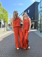 Slflaura hw slit pant - potters clay