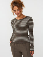 Knitted Top Devina - Mud/ecru