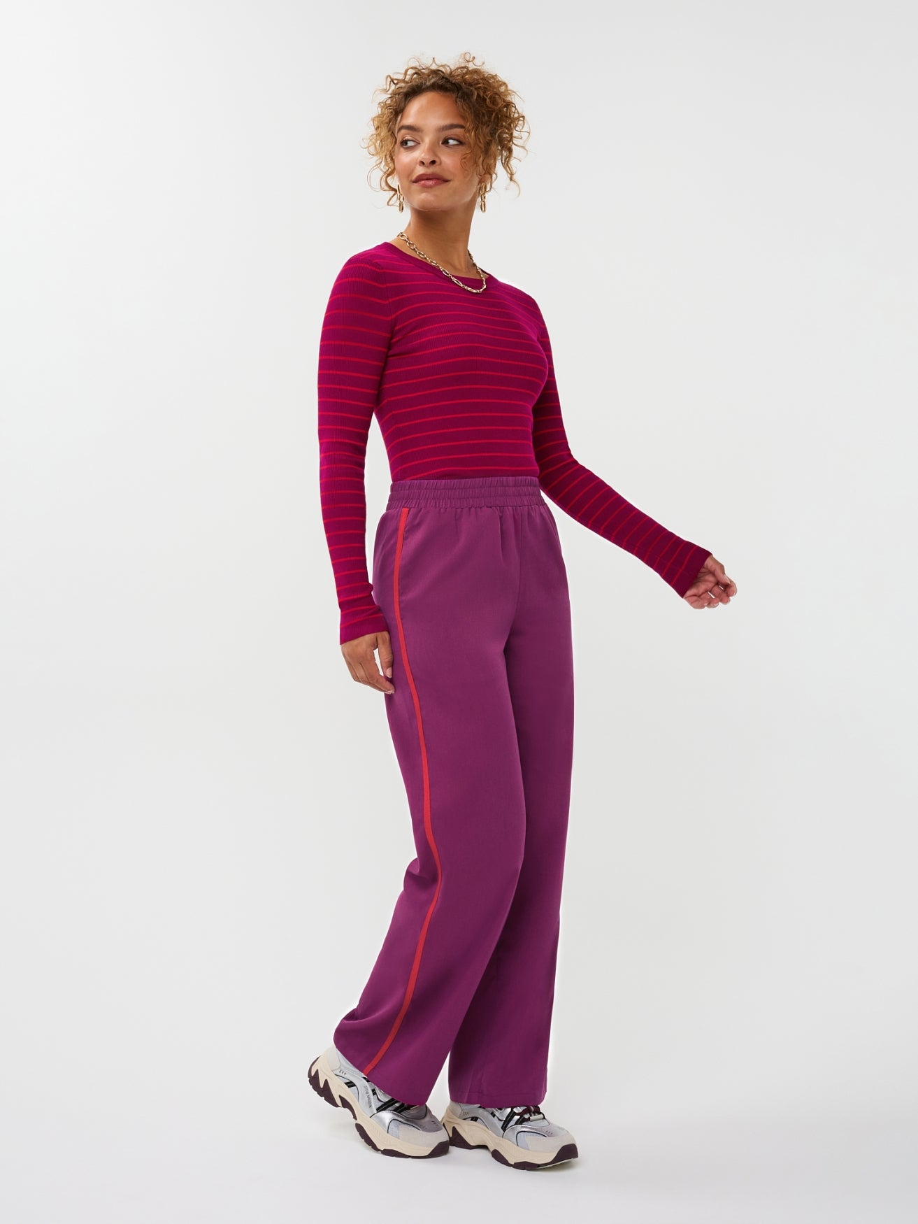 Knitted Top Devina - Fuchsia purple/red