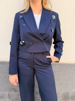 Yasmidnight wide mw pant - navy blazer
