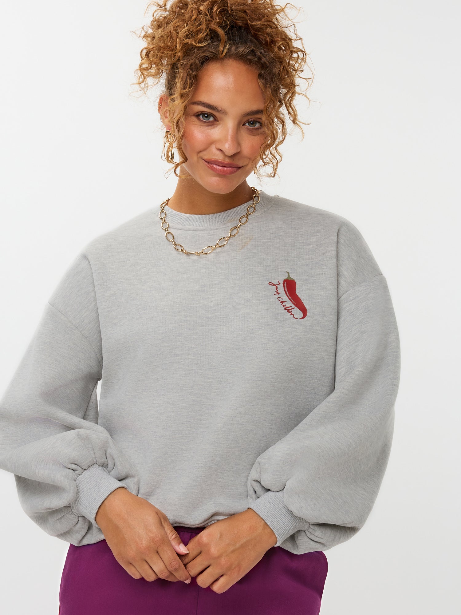 Sweater Just chillin - Grey melange
