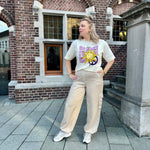 Ladies knitted wide t-shirt BRUNA - off white