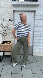 Slfessential ss striped boxy tee noos - kalamata