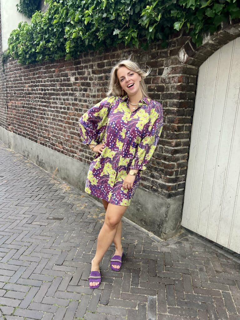 yasemili 7/8 shirt dress - amaranth