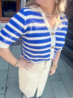 YASCROC SS KNIT CARDIGAN / iris bloom