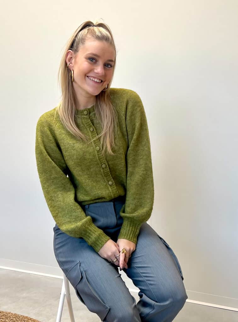 mschzasha hope cardigan - avocado