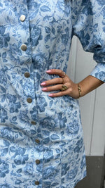 Yaslolena 3/4 denim shirt dress - Cashmere blue