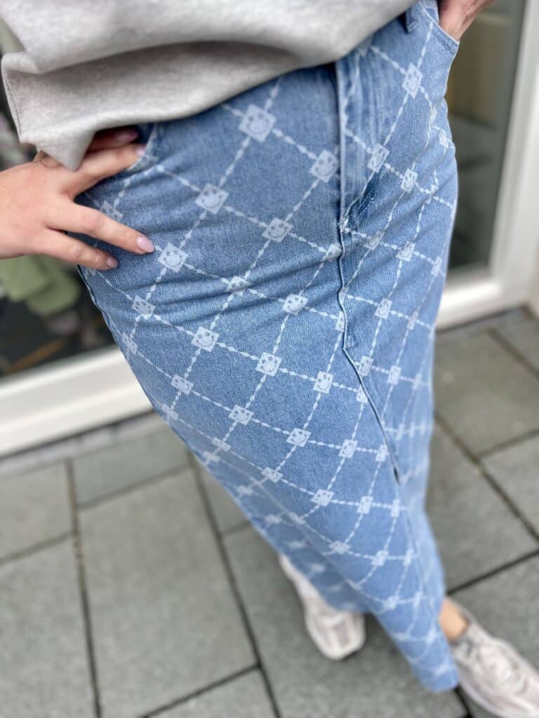 ladies woven denim skirt GIGI - light blue