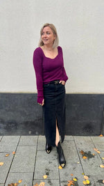 Mschzebina ada denim skirt - black wash
