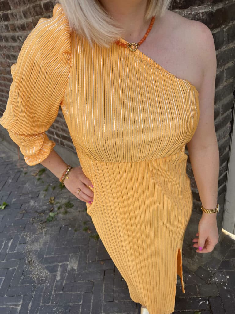 Yasoda os ls long dress - Blazing orange