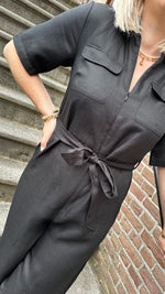 Slfallesandra 2/4 zip jumpsuit - Black