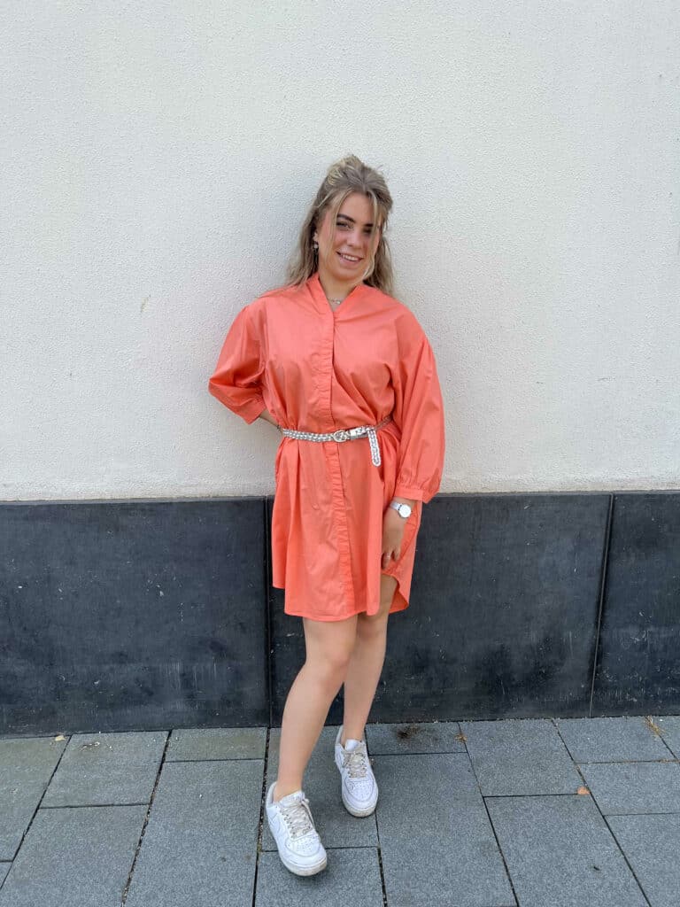MSCHAbiella 3/4 Shirt Dress - PERSIMMON