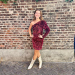 Yaspinko sequin os dress show - black/red