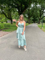 Yascam strap long dress s. - green milieu