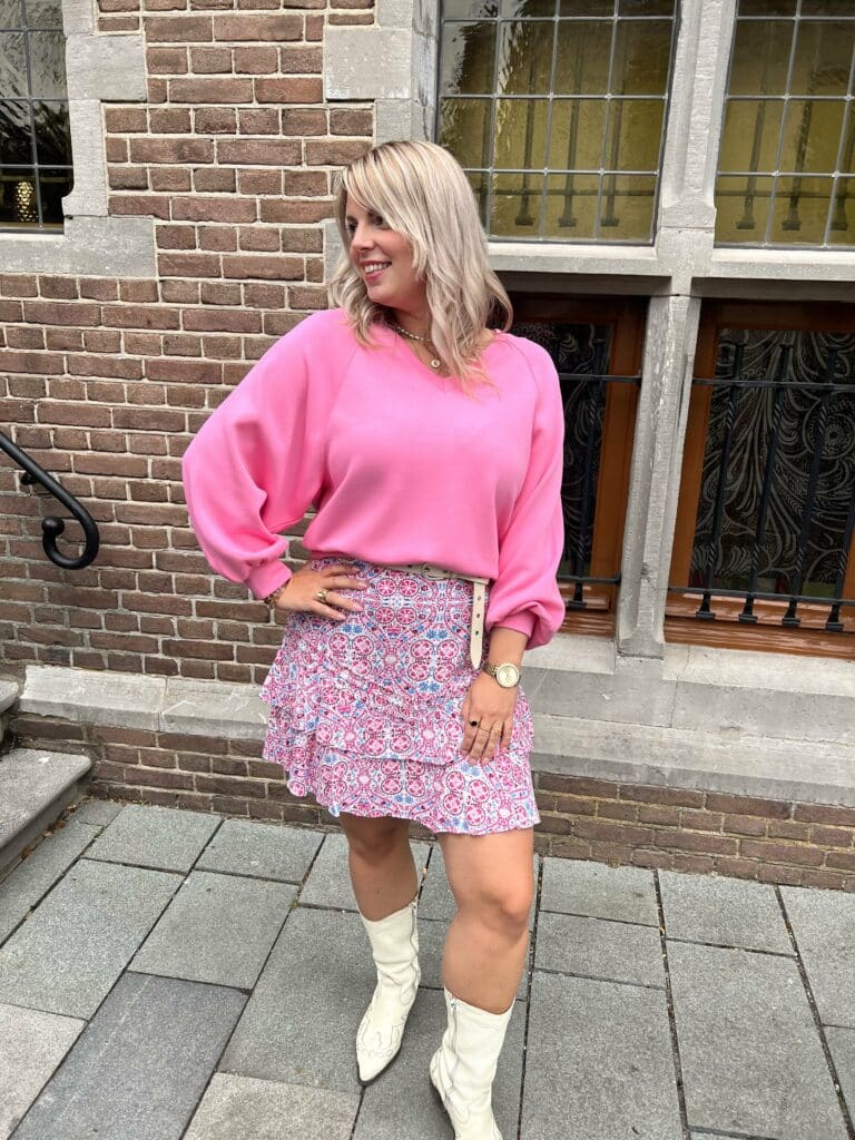 Ruffle skirt Nolee - soft pink