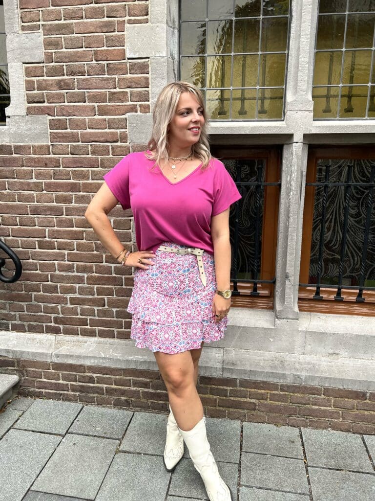 Ruffle skirt Nolee - soft pink