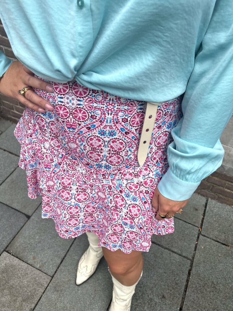 Ruffle skirt Nolee - soft pink