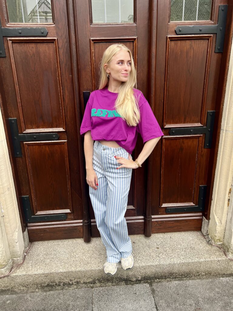 Oversized t-shirt Maggy - Purple/green
