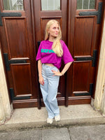 Oversized t-shirt Maggy - Purple/green