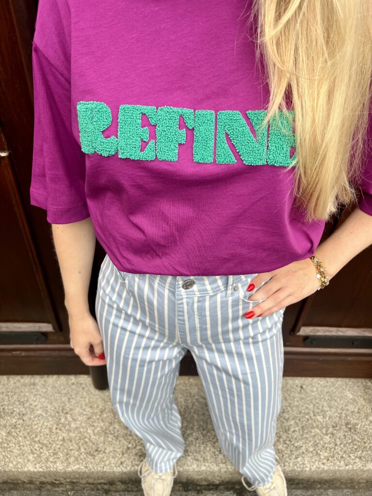 Oversized t-shirt Maggy - Purple/green