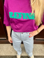 Oversized t-shirt Maggy - Purple/green