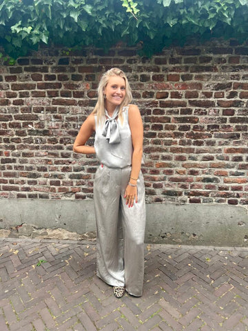 Slfselena hw wide pant - dove