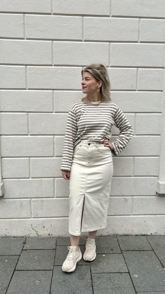 Mschbahara pullover stripe stp - cashew ice