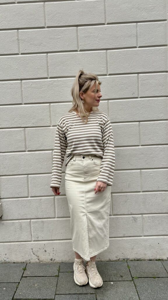 Mschbahara pullover stripe stp - cashew ice