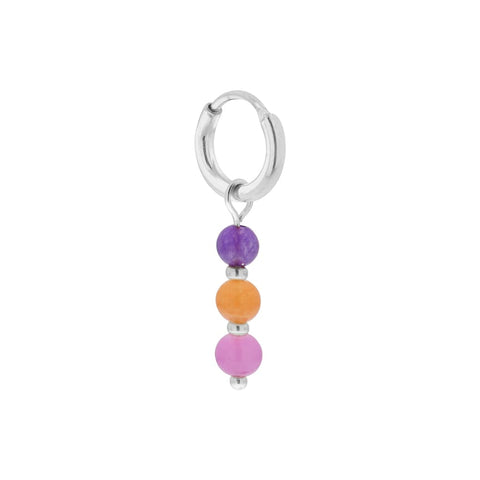 Single funky round hoop silver