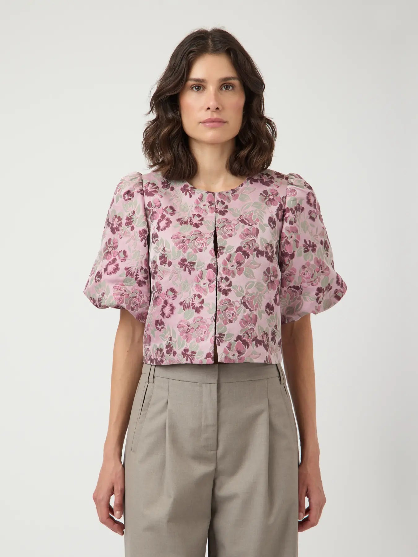 Yastania 2/4 top - pink lady/AOP tamia print