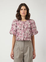 Yastania 2/4 top - pink lady/AOP tamia print