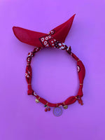 Geknoopte bandana ketting - Rood