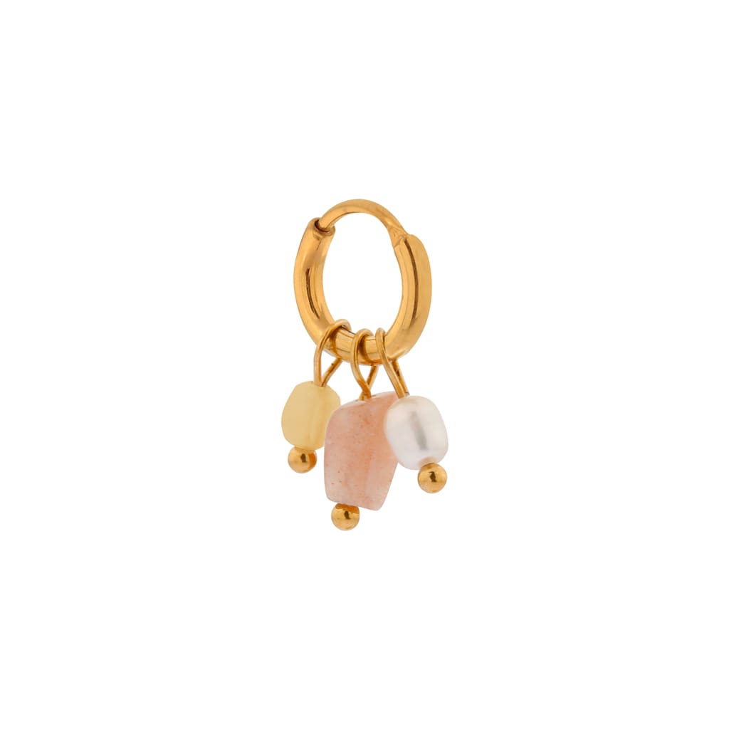 Single Gemstone hoop gold