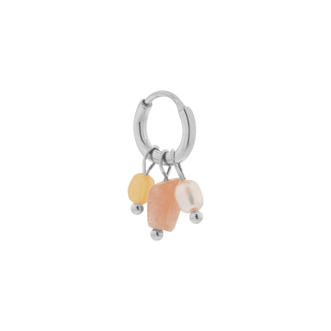 Single Gemstone hoop silver