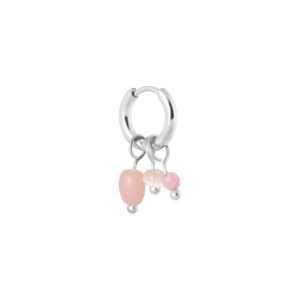 Gemstone pink hoop silver
