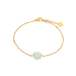 Hexagon green bracelet gold