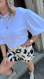 Short Harlow - black/white print