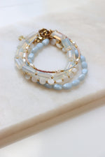 Shades of blue bracelet gold
