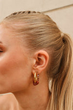 Single ruby hoop gold
