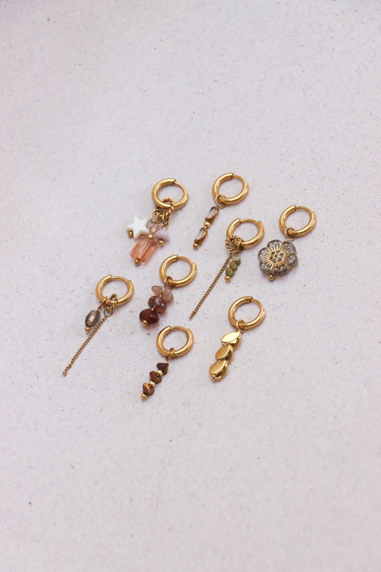 Single triple brown hoop gold