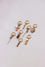 Single triple brown hoop gold